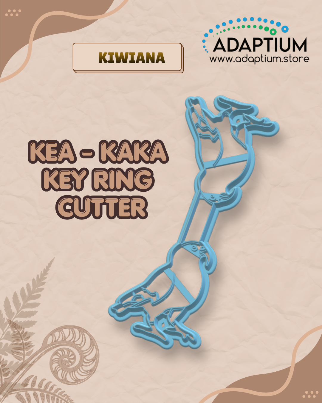 Kea–Kākā Bird Cutter – Kiwiana Polymer Clay Cutter (Single, Keyring & Optional Set) KS 120  KDBKK