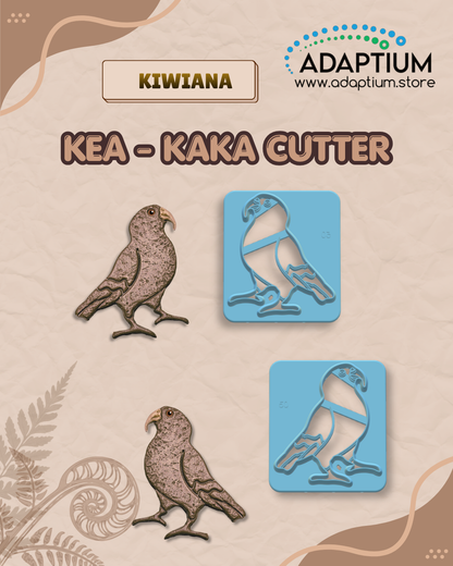 Kea–Kākā Bird Cutter – Kiwiana Polymer Clay Cutter (Single, Keyring & Optional Set) KS 120  KDBKK