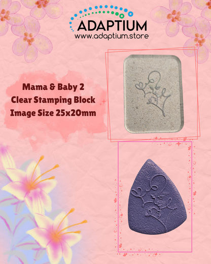 Motherhood Line Art Stamp – Clear Stamping Block for polymer clay (2 designs) KDXTAS