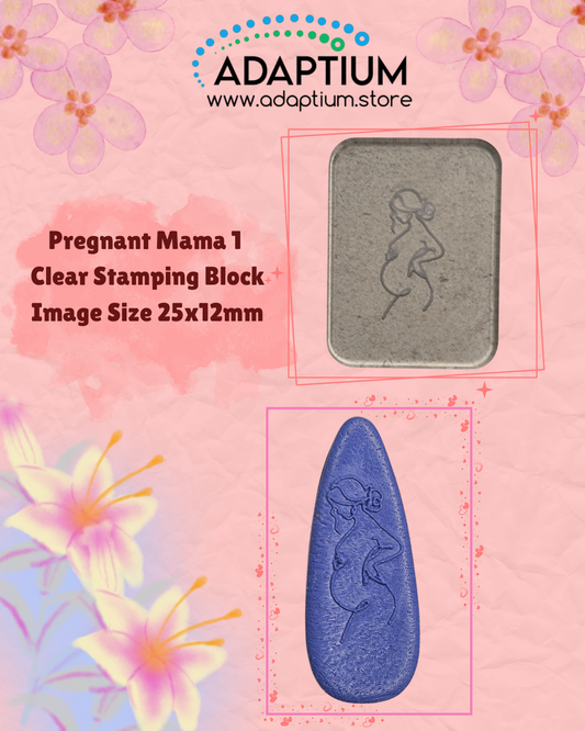 Motherhood Line Art Stamp – Clear Stamping Block for polymer clay (2 designs) KDXTAS