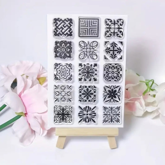 Pattern Tiles  15 Individual Clear stamps