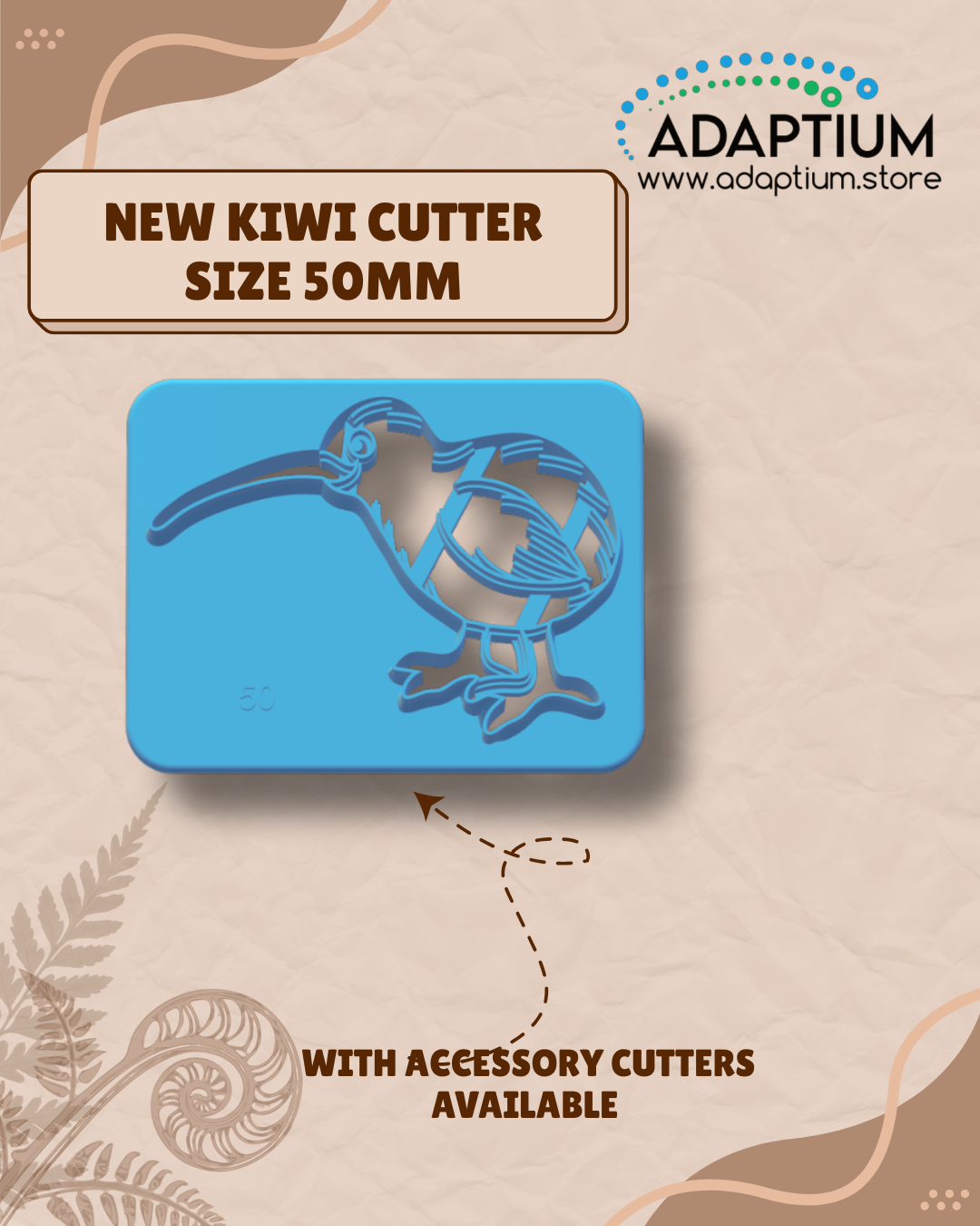 Build-A-Kiwi Keyring Cutter Set - Polymer Clay Kiwi cutter Accessories available KDBT