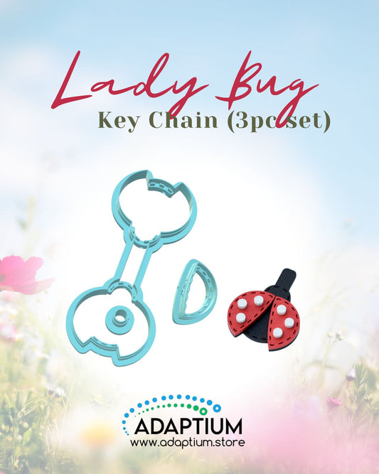 Lady bug Key Chain Resin Cutter 3pc Set for Polymer Clay 3DUCC
