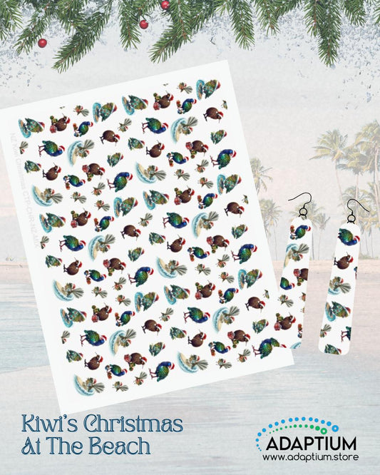 Kiwis Christmas at the beach Transfer paper CTP-CHR-NZ-MIX