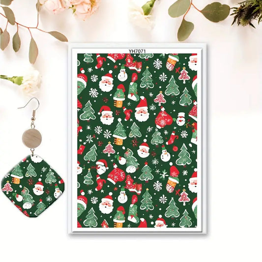 Christmas polymer Clay Slide transfer CTPYH7071