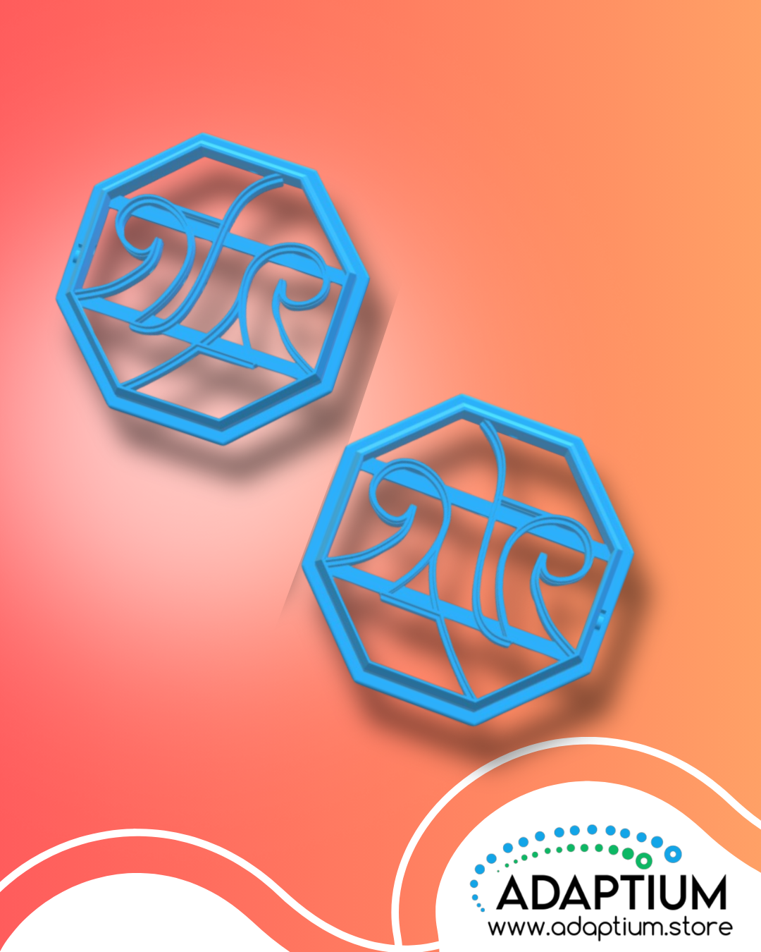 Koru Octagon Cutter — Maori-Inspired Polymer Clay Tool KS 23-7