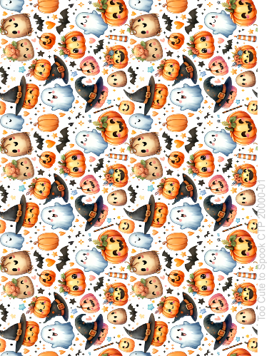 Too Cute to Spook – Kawaii Halloween Pumpkins & Ghosts Transfer Sheet CTP 20000-01