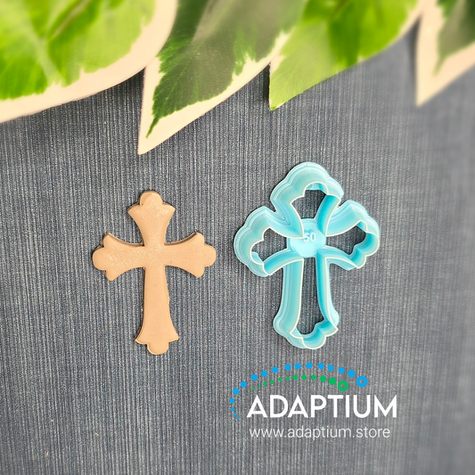 Sky blue Latin Cross Cutter for polymer clay made from resin