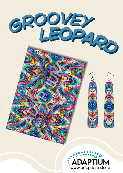 Groovey Leopard Print Kaleida Vibes  Polymer Clay Transfer Sheet CTP 1700-01