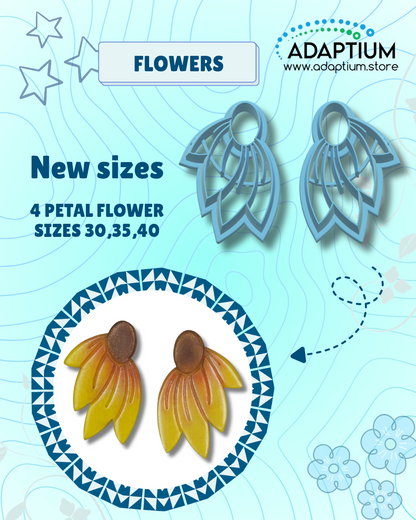 4 Petal flower Cutter KDFM4P - polymer clay tools