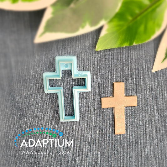 Sky blue straight edge Cross Cutter for polymer clay made from resin