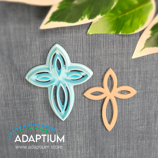 Sky blue Celtic cross cutter for polymer clay made from resin 