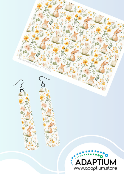 Bunny Meadow -Easter watercolour  CTP 07-26