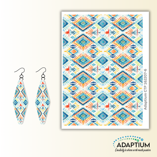 Aztec print Water Colour Print Clay Transfer Paper for Polymer Clay