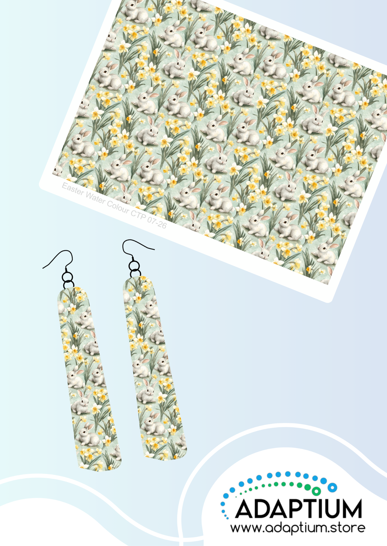 Bunny Meadow -Easter watercolour  CTP 07-26