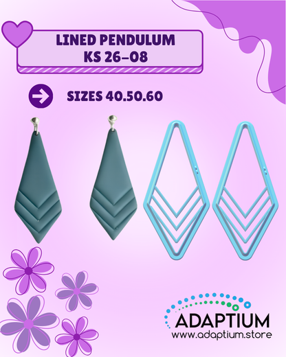 Lined Pendulum Cutter KS 26-08 – Polymer Clay Earrings cutter