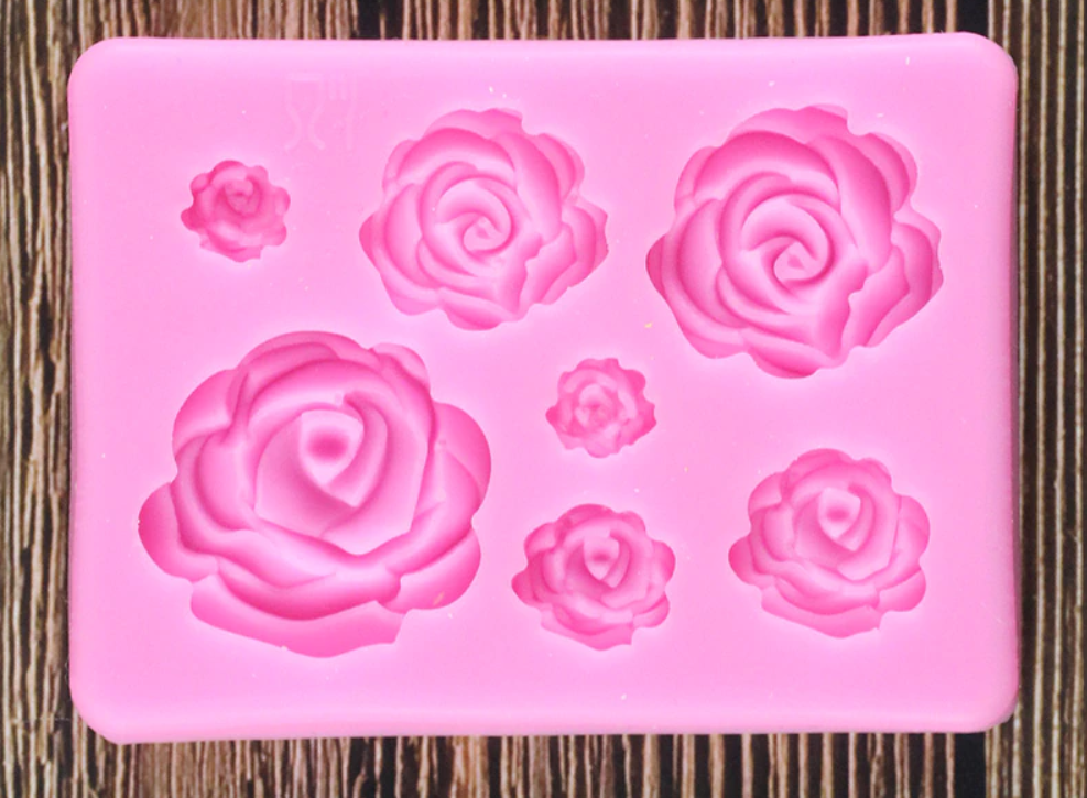 7 Rose Flowers Silicone Mould