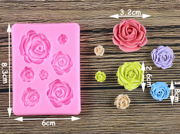 7 Rose Flowers Silicone Mould
