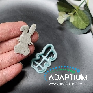 Easter Bunny bent earred Outline 35mm cutter