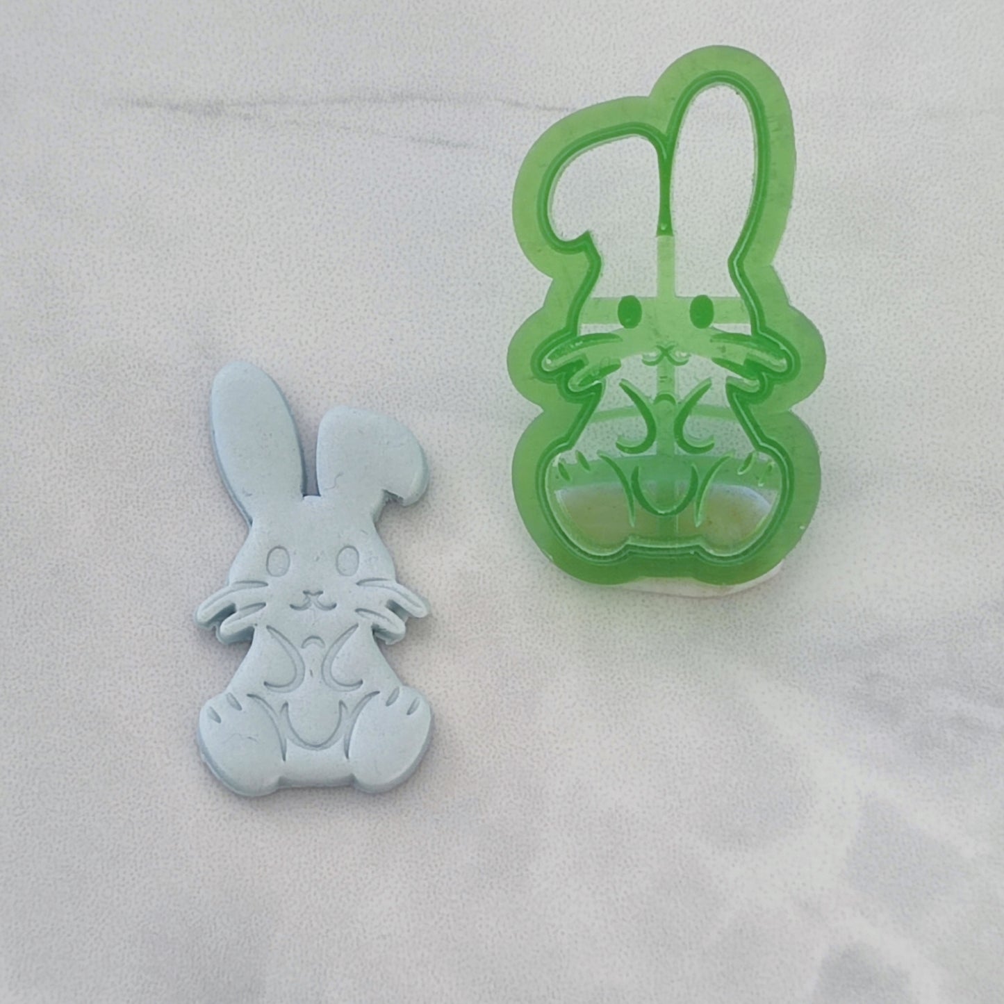 Easter Bunny bent earred EMBOSSED 35mm cutter