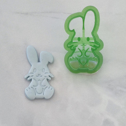 Easter Bunny bent earred EMBOSSED 35mm cutter