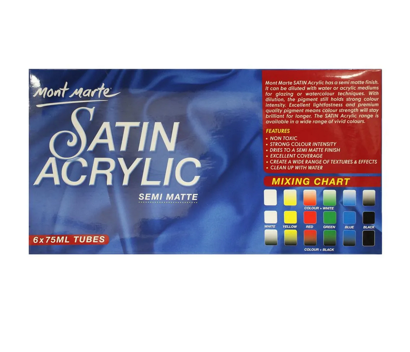 Satin Acrylic Semi Matte Set 6pc 75ml